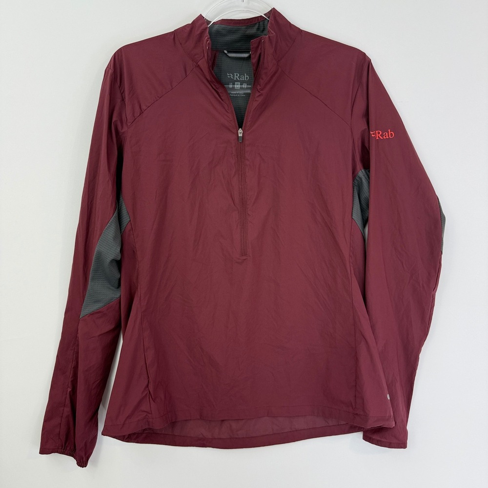 Rab Windveil Pull-On Womens Medium Burgundy Pertex Quantum Air Jacket QWS-60